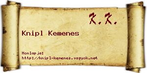 Knipl Kemenes névjegykártya